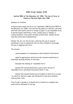 DFEE Circular number lO/98 - teamteach