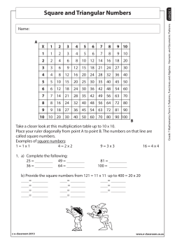 Square and Triangular Numbers - E