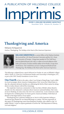 Thanksgiving and America - Imprimis