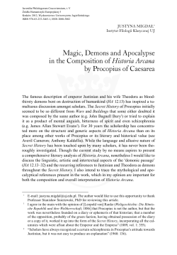 Magic, Demons and Apocalypse in the Composition of Historia
