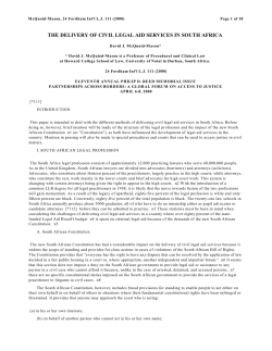 the delivery of civil legal aid services in south africa