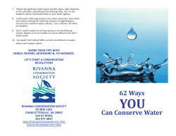 62 Ways Can Conserve Water - Rivanna Conservation Alliance