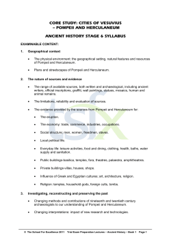 CORE STUDY: CITIES OF VESUVIUS &mdash; POMPEII AND