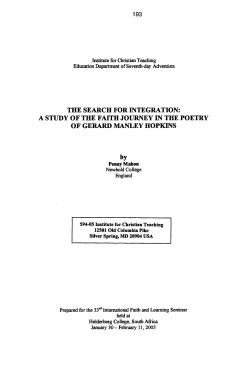 the search for integration: a study of the faith journey in the poetry of