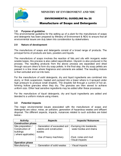 Manufacture of soap and detergents