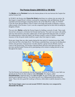 The Persian Empire (2000 BCE to 100 BCE)