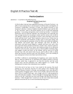 English III Practice Test #1