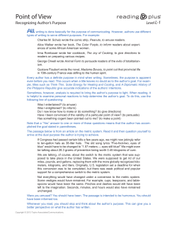 Detecting Author`s Purpose| L-1 Point of View