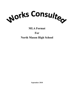 MLA Works Consulted - North Mason School District