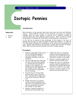 Isotopic Pennies - Red Hook Central Schools