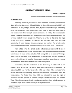 contract labour in nepal - Prof. Dinesh P. Chapagain