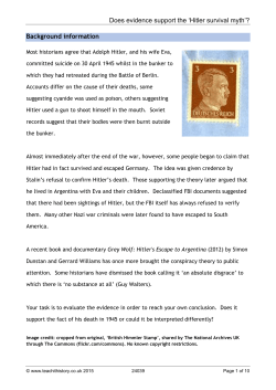 `Hitler survival myth`?