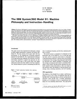 The IBM System/360 Model 91: Machine Philosophy and Instruction