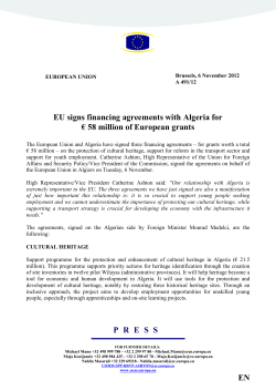 P R E S S E  EU signs financing agreements with Algeria for € 58