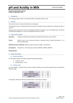 pH and Acidity in Milk