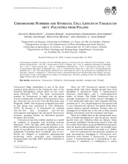 chromosome numbers and stomatal cell length in taraxacum