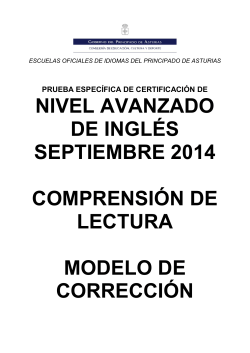 nivel avanzado de ingl&eacute;s septiembre 2014 comprensi&oacute;n