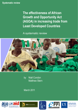 The effectiveness of African Growth and Opportunity Act (AGOA) in
