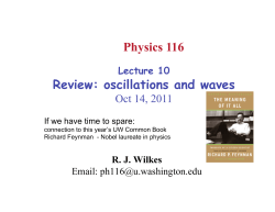 Lecture 10 Review: oscillations and waves