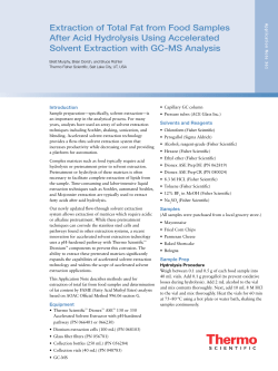 Extraction of Total Fat from Food Samples After Acid Hydrolysis
