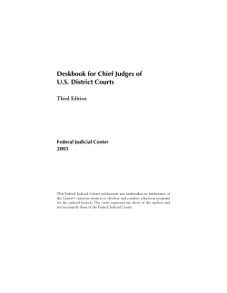 Deskbook for Chief Judges of US District Courts