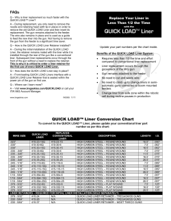 QUICK LOAD&trade; Liner Conversion Chart