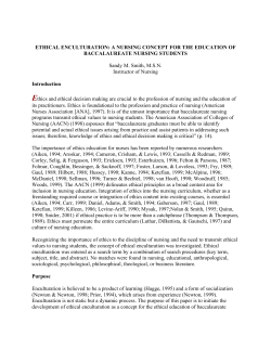 ETHICAL ENCULTURATION: A NURSING CONCEPT FOR THE EDUCATION OF