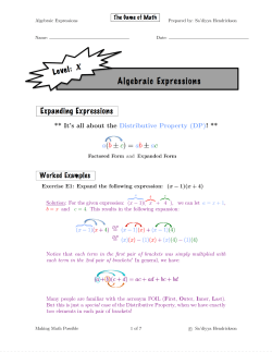 Algebraic Expressions