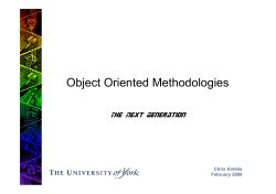 Object Oriented Methodologies