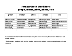 Sort 25: Greek Word Roots graph, meter, phon, photo, tele