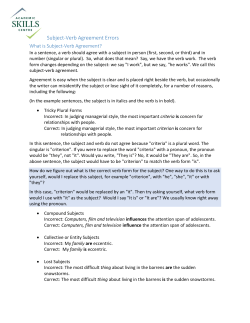 Subject-Verb Agreement Errors