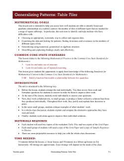 Generalizing Patterns: Table Tiles