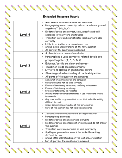 Common Core Rubrics