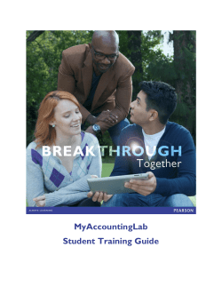 MyAccountingLab Student Training Guide