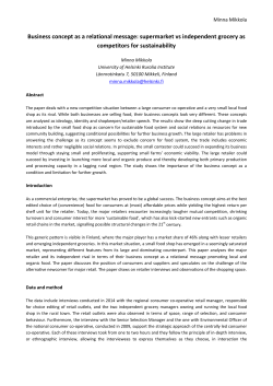 Business concept as a relational message: supermarket vs