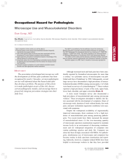 Occupational Hazard for PathologistsMicroscope Use and
