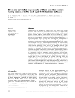 Direct and correlated responses to artificial selection on male