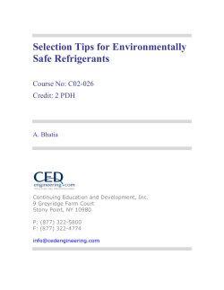 Selection Tips for Environmentally Safe Refrigerants