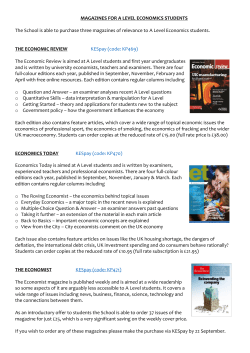 MAGAZINES FOR A LEVEL ECONOMICS STUDENTS