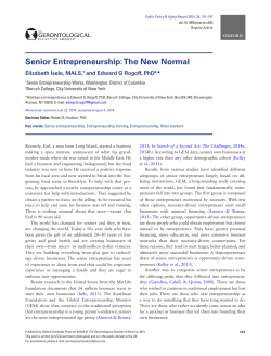 Senior Entrepreneurship: The New Normal