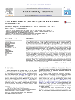 Active erosion&ndash;deposition cycles in the hyperarid Atacama Desert of