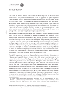 Paramilitarism in the Eastern Baltics, 1918&ndash;1940: Cases Studies