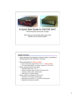 A Quick Start Guide to CS/COE 0447