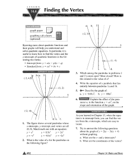 Finding the Vertex