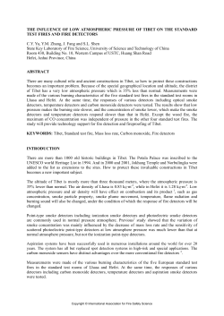 THE INFLUENCE OF LOW ATMOSPHERIC PRESSURE OF TIBET