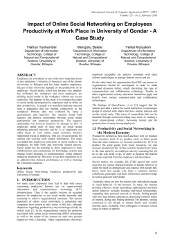Impact of Online Social Networking on Employees Productivity at