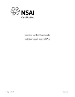 Inspection and test procedures for Individual Vehicle Approval