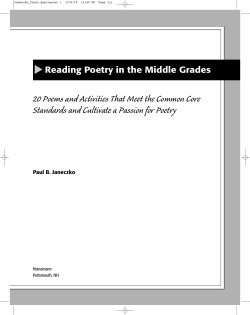 20 Poems and Activities That Meet the Common Core Standards