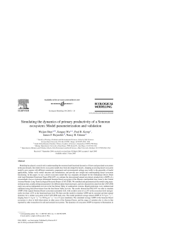 Simulating the dynamics of primary productivity of a