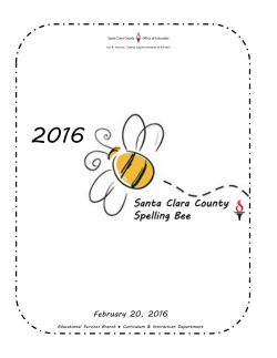 Spelling Bee_2016 Program - Santa Clara County Office of Education